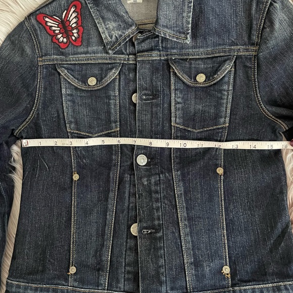 7 For All Mankind Butterly Patched Denim Jacket - Picture 8 of 9